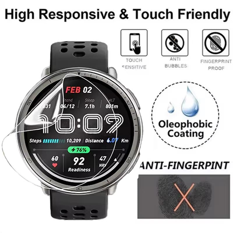 1-3 ชิ้นป้องกันฟิล์ม Hydrogel สําหรับ For Amazfit Active 2 ฝาครอบ Soft TPU ป้องกันหน้าจอสําหรับ For Amazfit Active 2 สมาร์ทนาฬิกา Accessorie ไม่ใช่แก้ว รูปที่ 4
