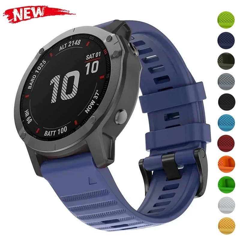 26 มม.22 มม.Quick Fit สายซิลิโคนสําหรับ Garmin Fenix 6X 6 7S 7X 7 Pro 47 51 มม.5X Epix Gen 2 forerunner 935 forerunner 945 สายนาฬิกาสร้อยข้อมือ รูปที่ 1