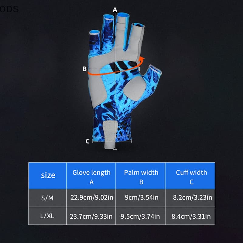 Ods ถุงมือตกปลาครึ ่ งนิ ้ ว Anti-sg ถุงมือออกกําลังกายทนต ่ อการสึกหรอ Anti-cutg Breathable ลื ่ นอุปกรณ ์ ตกปลากลางแจ ้ ง OD รูปที่ 9