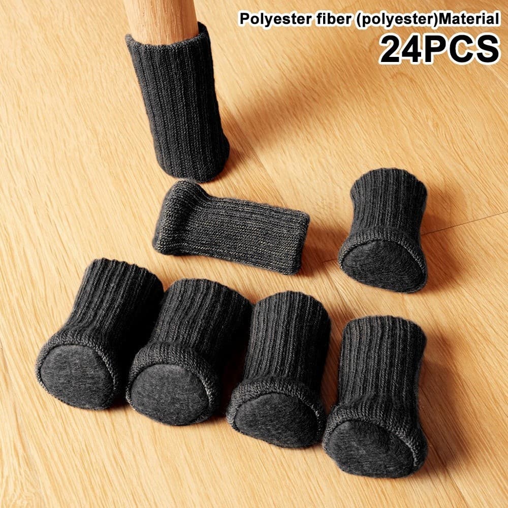 24PCS ถุงเท้าโพลีเอสเตอร์ ที่รองขาเก้าอี้ ที่รองขาโต๊ะ หนาขึ้น กันลื่นกันเสียงดัง สําหรับตกแต่งบ้าน รูปที่ 7
