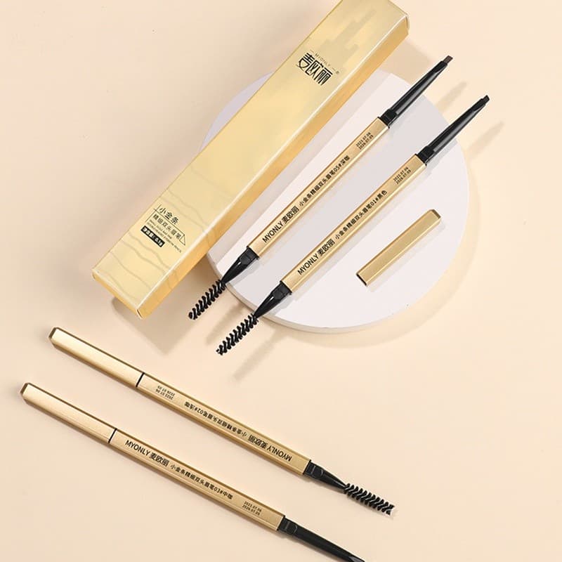 ขายร้อนราคาส่งถูกที่สุด!ดินสอเขียนคิ้วกันน้ำ 2 in 1 หัวเรียวเล็ก มีแปรงปัดคิ้วในตัว ติดทนนาน สีน้ำตาลเข้มธรรมชาติ รูปที่ 1