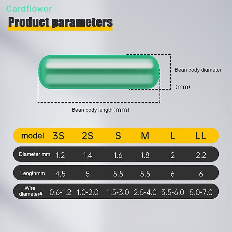 <Cardflower> 100 ชิ้น S/SS/SSS/M/L/LL Anti-wrap Beans Float ตกปลา Bobber ซิลิโคน Stopper Space Bean Connector สายตกปลา Tackle บนขาย รูปที่ 9
