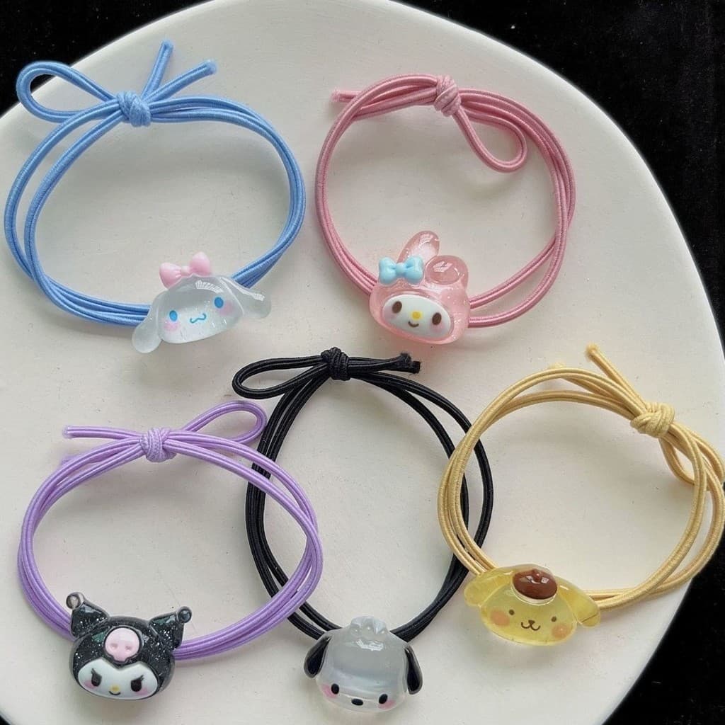 SANRIO ยางรัดผม แบบใส ลาย Cinnamoroll Kuromi น่ารัก รูปที่ 2
