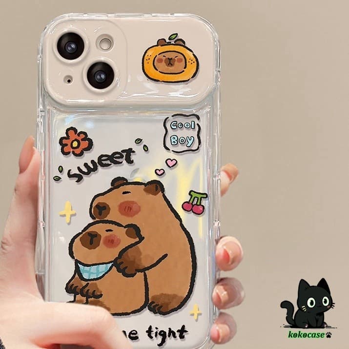 GOOD CASEสินค้า1บาท IPHONE 11 13 15 14 12 Pro Max 15 14 7 8 Plus X XR XS MAX หนูแฮมสเตอร์น่ารักพลิกกรณีโทรศัพท์กระจก รูปที่ 7