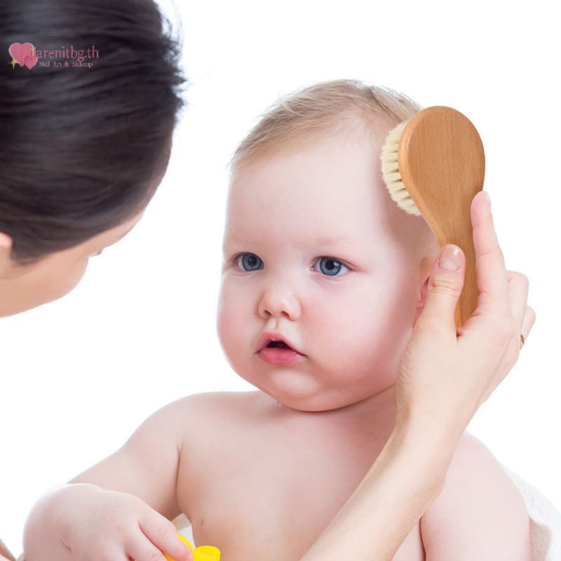 RENBG Baby Care Beech Handle แปรงเด็ก Hbrush ทารกแรกเกิดหวีสําหรับนวดสําหรับอาบน้ําเด็ก Pure Natur TH รูปที่ 6