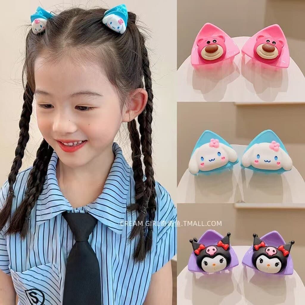 บ้านพลูกิ๊บติดผม หูแมว 2 ชิ้น สีสดใส น่ารัก กิ๊บเด็ก รูปที่ 2