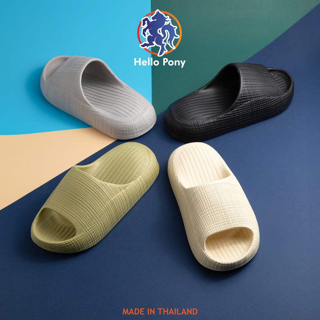 Hello Pony MHM4013 ส่งเร็ว Unisex รองเท้านิ่ม ใส่สบาย ผู้หญิง แตะ รองเม้า รองเท้าแตะ รองเท้าใส่อยู่บ้าน ลายตาราง กันลื่น รูปที่ 9