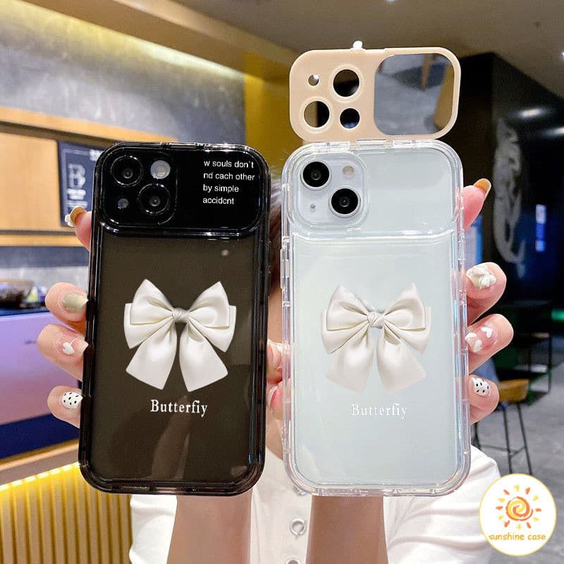 กระจกแต่งหน้า การ์ตูน น่ารัก แต่กลัวหมา ไอโฟน11 For iPhone 11 12 13 14 15Pro MAX X XS XR XS 6 7 8Plus SE2020 เคสโทรศัพท์ รูปที่ 1
