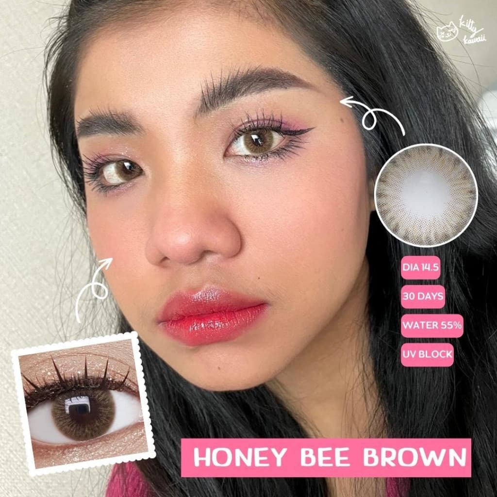 คอนแทคเลนส์ ขนาดมินิ Honey bee Brown/Gray รูปที่ 8
