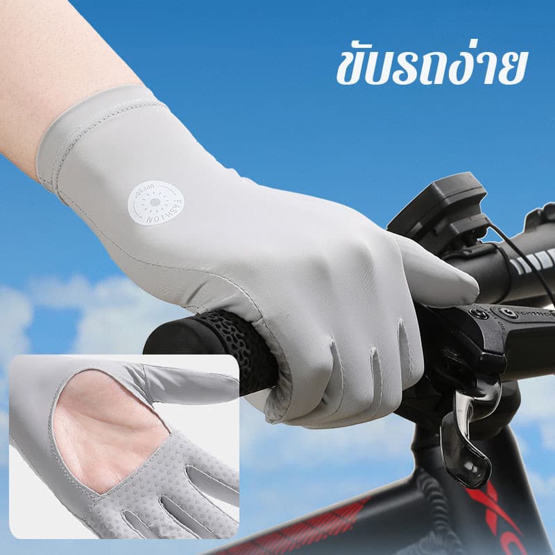 COD UPF50+ ถุงมือกันแดด กันลื่น สัมผัสหน้าจอได้ สําหรับขี่จักรยาน เล่นกีฬา กลางแจ้ง รูปที่ 6