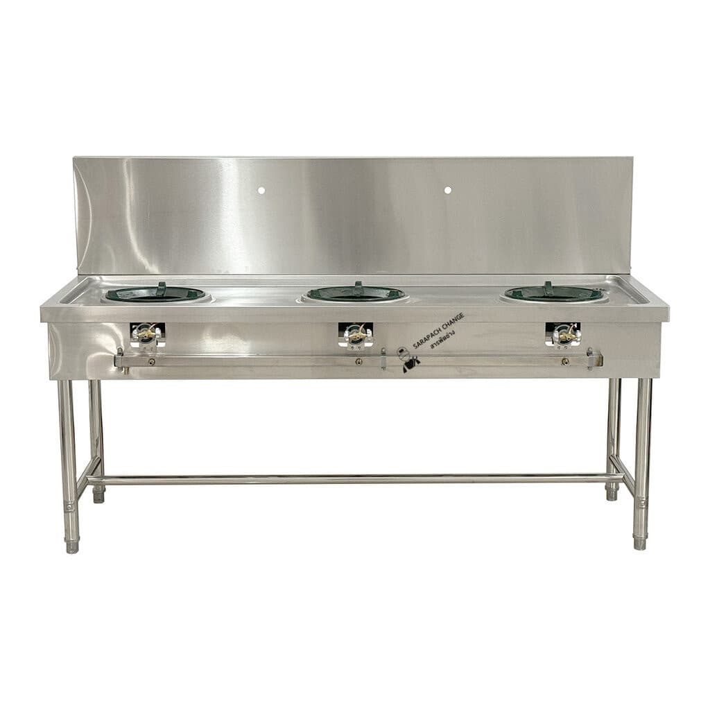 เตาแก๊สสแตนเลส3หัว หัวเตาKB5 KB7 KB8 แรงดันสูง Stainless high pressure frying stove รูปที่ 3