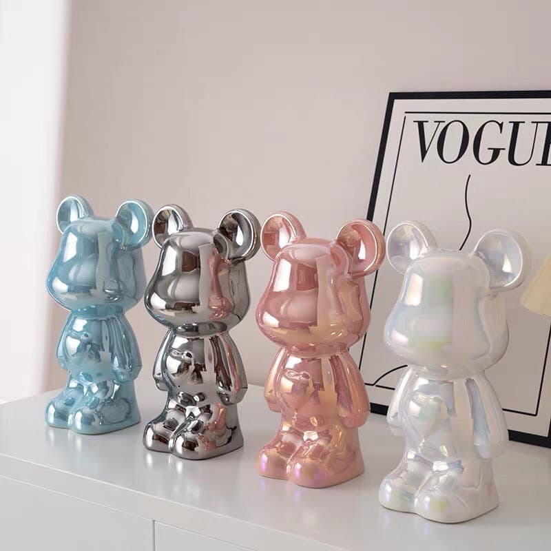 18CM หมีของเหลว หมีรุนแรง การตกแต่ง เครื่องประดับ สีเมทัลลิค งานเซรามิกกระเบื้อง ตั้งโชว์ตกแต่งบ้าน ที่ รูปที่ 2