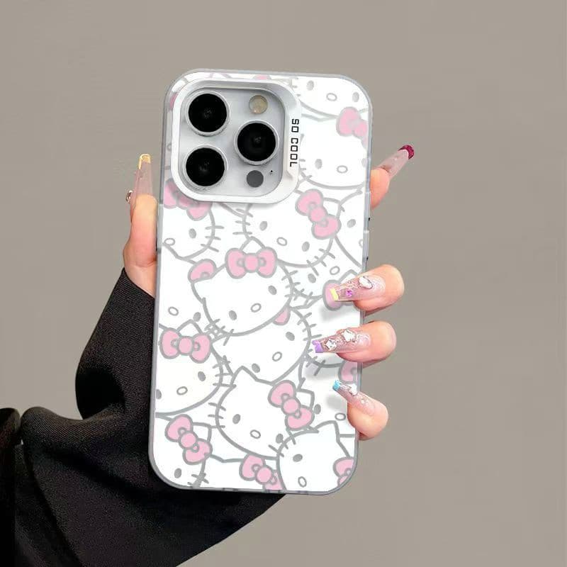 MD| เคส สำหรับ Vivo S1 Pro T4X Y04 Y19S Y28 Y29 Y29S Y38 Y39 Y73 Y200 V20 V21E V23 V23E V25 V25E V27 V27E V29 Lite V29E V30 V30E V40 Pro V50 V60 Lite สีเงินการ์ตูนเต็มจอคิตตี้รูขนาดใหญ่เคสโทรศัพท์ป้องกันการตก รูปที่ 6