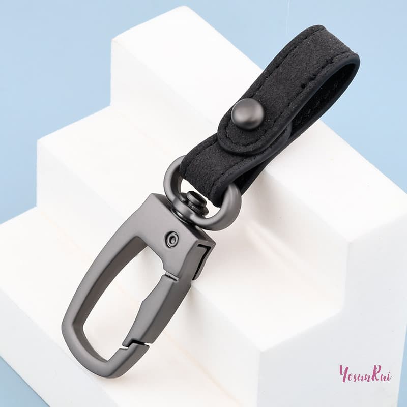 YosunRui พวงกุญแจหนังทํามือคุณภาพสูง อุปกรณ์เสริมรถผู้ชาย พร้อมแหวนเอวกุญแจ รูปที่ 6