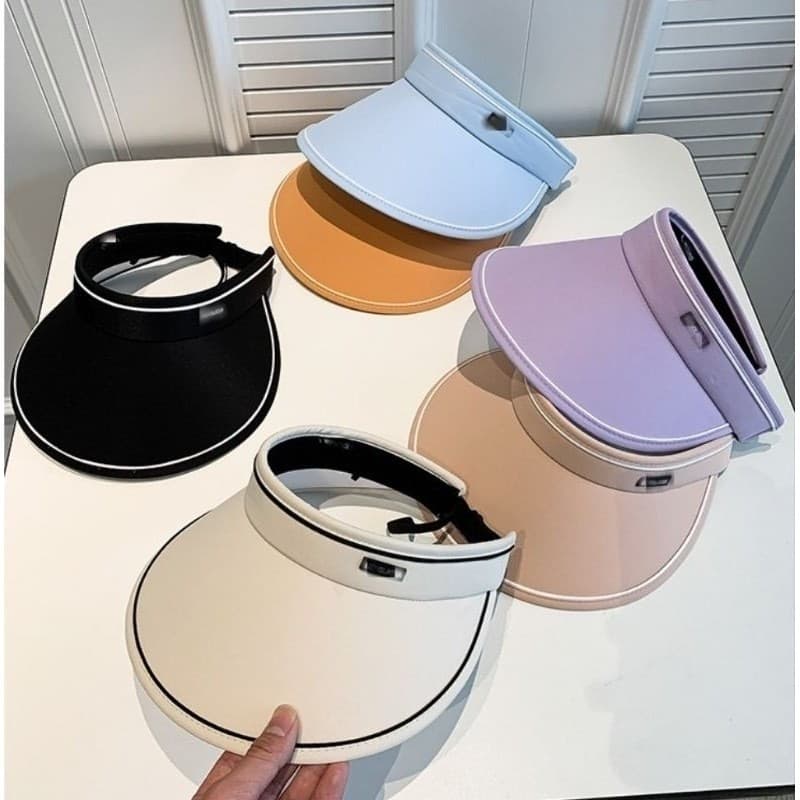 หมวกกันแดด หมวกไปทะเลแบบครึ่งใบ ม้วนเก็บได้ ป้องกันรังสีอัลตราไวโอเลต กันแดด ระบายอากาศ แฟชั่นฤดูร้อน สําหรับผู้หญิง รูปที่ 2