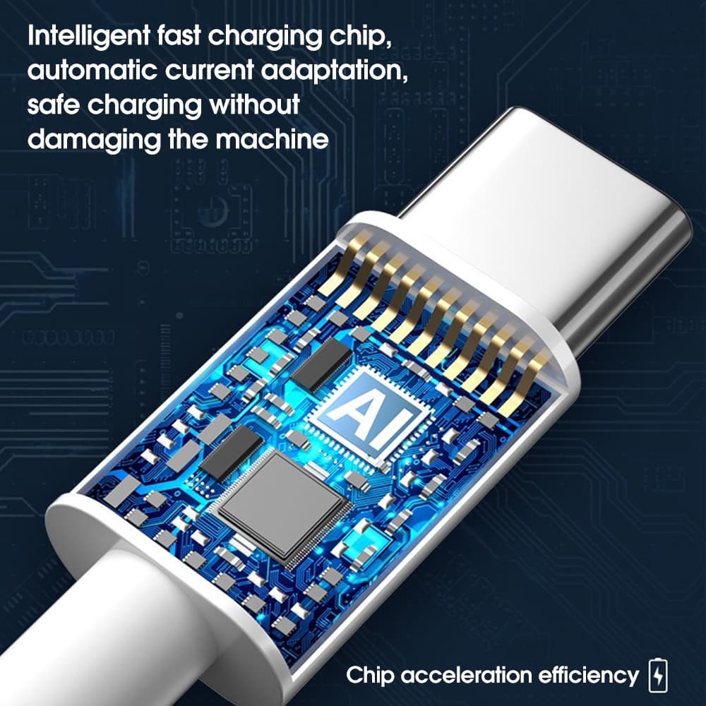 10a Super-Fast Charing Type-C Data Wire - สายชาร์จด่วนแบบพกพาที่ทนทาน - อุปกรณ์เสริมโทรศัพท์ รูปที่ 8