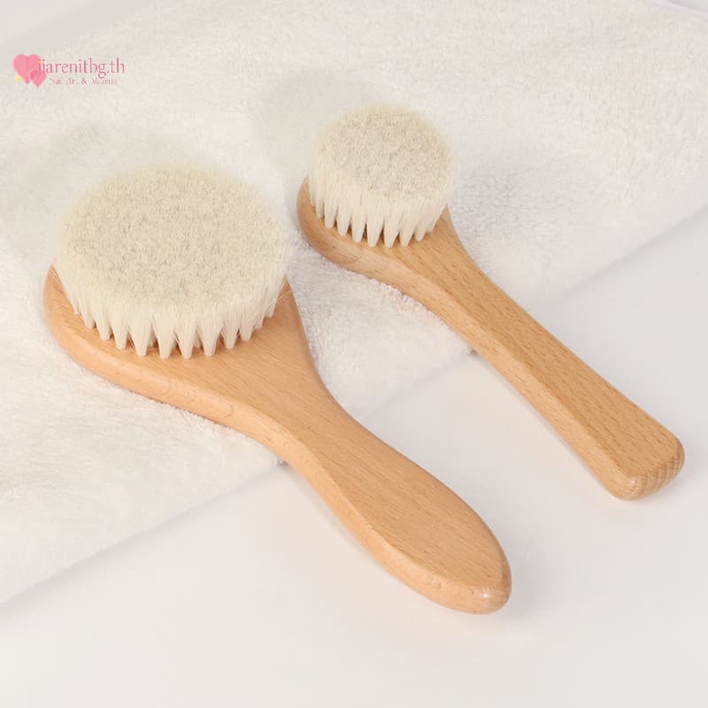 RENBG Baby Care Beech Handle แปรงเด็ก Hbrush ทารกแรกเกิดหวีสําหรับนวดสําหรับอาบน้ําเด็ก Pure Natur TH รูปที่ 5