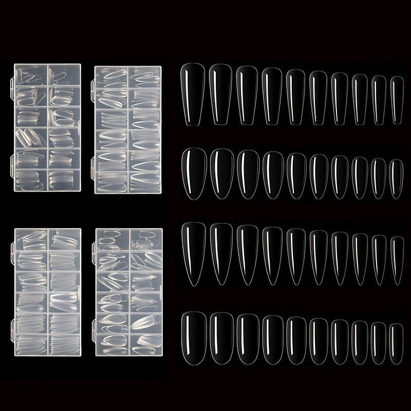 120 ชิ้น Full Cover Square Oval Transparent False Nail Tips - Soft Gel Tips เครื่องมือทําเล็บ รูปที่ 3