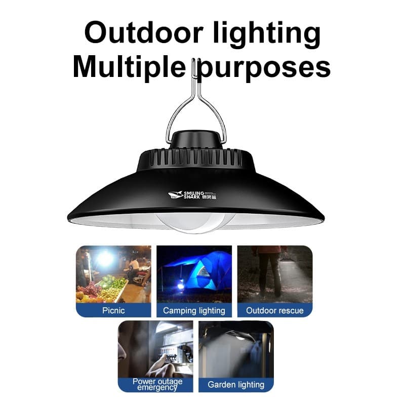 Smile Shark Camping Light Recharge โคมไฟเต็นท์กันน้ํา แสงสีขาว/เหลือง รูปที่ 2