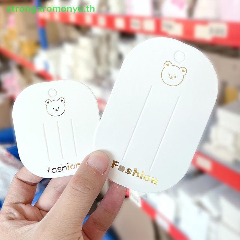Strongaromonyu 50 ชิ้นหมีน้อยกล่องผมโบว์คลิปการ์ด Paperboard สําหรับ DIY เด็กอุปกรณ์เสริมผมธุรกิจอุปกรณ์เสริม TH รูปที่ 3