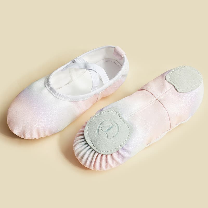 SWEAR รองเท้าเต้นรํา รองเท้าบัลเล่ต์พื้นนุ่มสีรุ้งเงา Size 21-40 รูปที่ 8