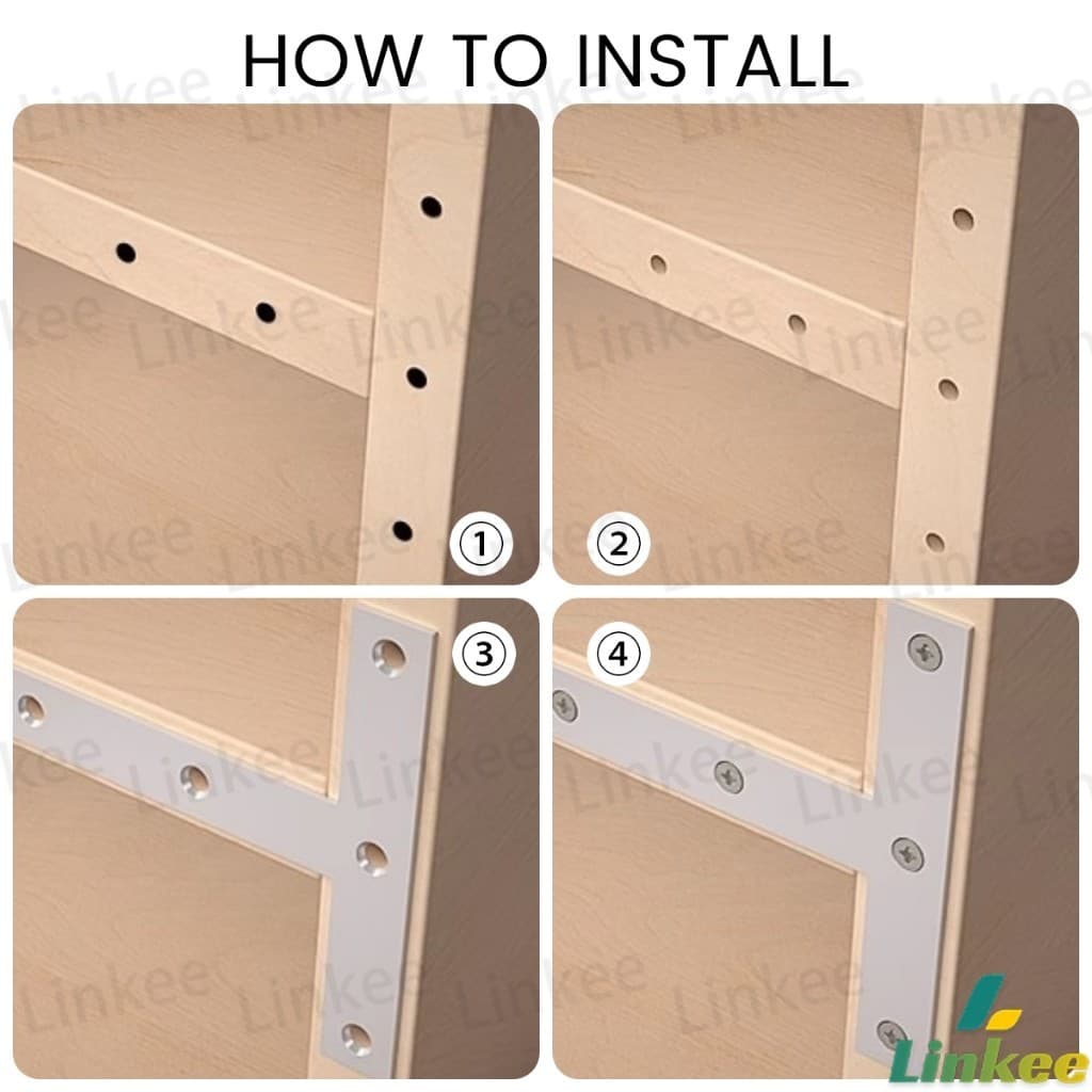 Linkee 1 ชิ้น เหล็กฉากยึดปานประตู ฉากเข้ามุม เจาะรู ตัว L ตัว T ขนาด ขนาดต่างๆ Bracket Support Brace รูปที่ 8