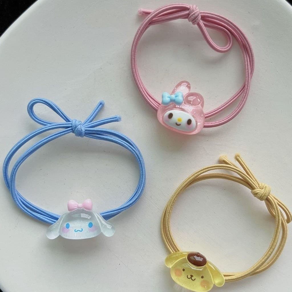 SANRIO ยางรัดผม แบบใส ลาย Cinnamoroll Kuromi น่ารัก รูปที่ 4