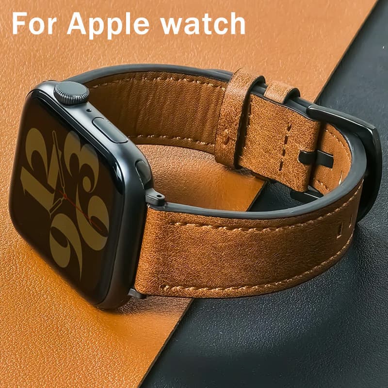 สายนาฬิกาหนังสร้อยข้อมือเข้ากันได้กับ แอปเปิล ดู S10 46 42 49 มม. iWatch ชุด 9 8 7 6 5 4 3 รูปที่ 1