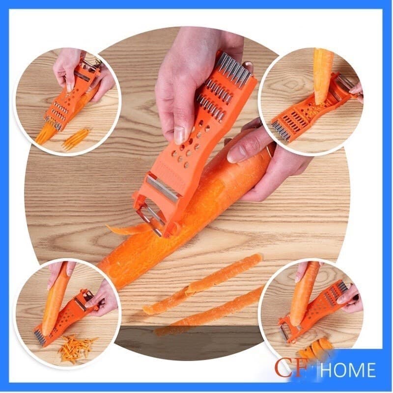 CF HOME มีดปอกผลไม้ ที่ขูดมะละกอ เครื่องตัดผักเอนกประสงค์ แบบหนา 5in1 รูปที่ 5