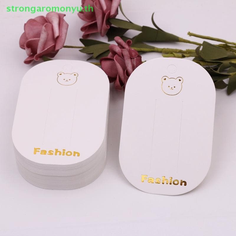 Strongaromonyu 50 ชิ้นหมีน้อยกล่องผมโบว์คลิปการ์ด Paperboard สําหรับ DIY เด็กอุปกรณ์เสริมผมธุรกิจอุปกรณ์เสริม TH รูปที่ 1