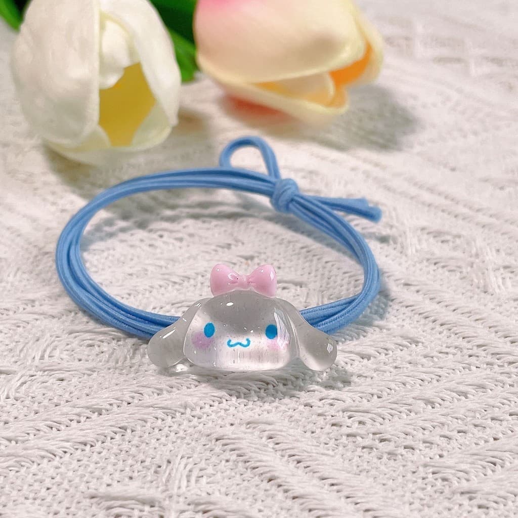SANRIO ยางรัดผม แบบใส ลาย Cinnamoroll Kuromi น่ารัก รูปที่ 6