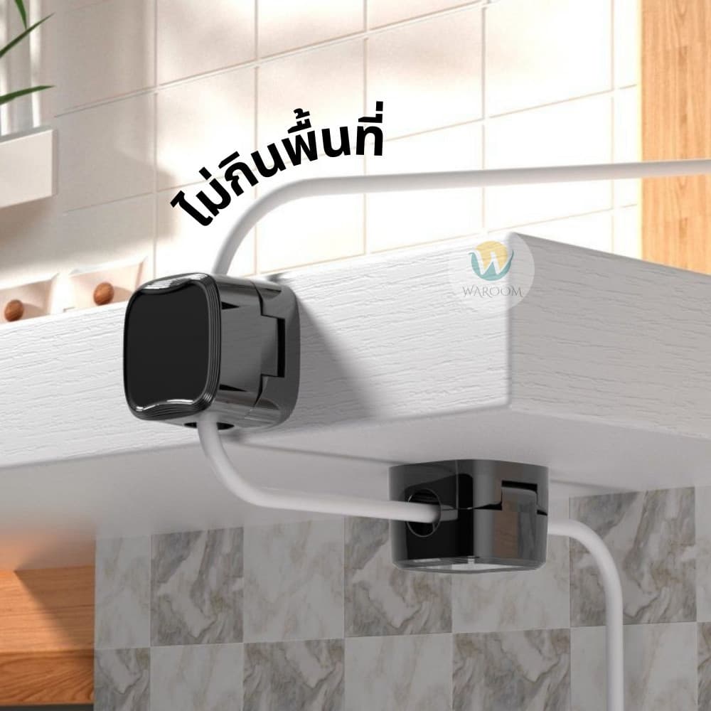 คลิปแม่เหล็กเก็บสายไฟ สายเคเบิ้ล พลาสติก ABS แบบติดกาว ไม่ต้องเจาะ จัดระเบียบสายไฟ แถมกาวในตัว รูปที่ 6