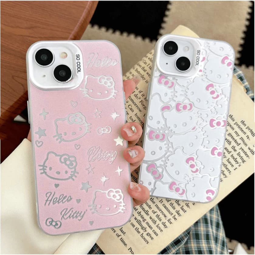 MD| เคส สำหรับ Vivo S1 Pro T4X Y04 Y19S Y28 Y29 Y29S Y38 Y39 Y73 Y200 V20 V21E V23 V23E V25 V25E V27 V27E V29 Lite V29E V30 V30E V40 Pro V50 V60 Lite สีเงินการ์ตูนเต็มจอคิตตี้รูขนาดใหญ่เคสโทรศัพท์ป้องกันการตก รูปที่ 4