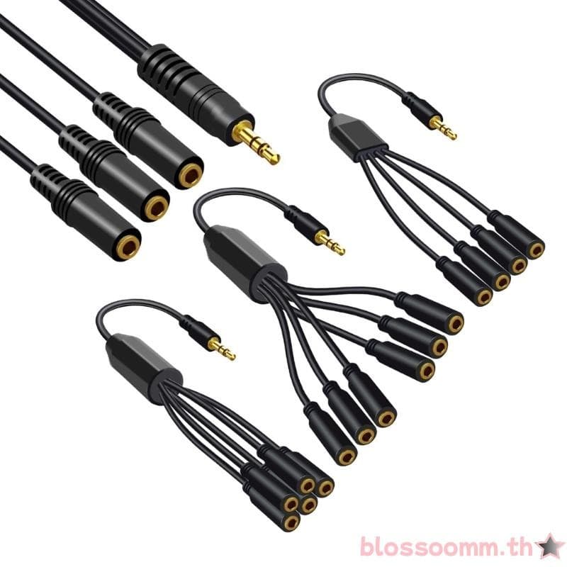 Bloss สเตอริโอ AUX สายไฟ 3 5 มม.ชาย 3 5 มม.ตัวเชื่อมต่อหญิง AUX อะแดปเตอร์สาย Converters Splitter สาย 30 ซม.ยาว รูปที่ 1