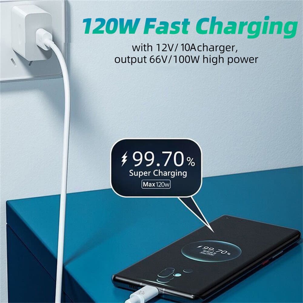 10a Super-Fast Charing Type-C Data Wire - สายชาร์จด่วนแบบพกพาที่ทนทาน - อุปกรณ์เสริมโทรศัพท์ รูปที่ 2