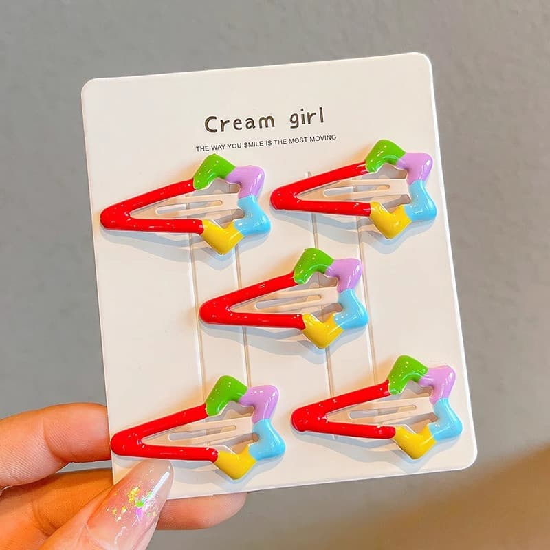 1 ชิ ้ น Rainbow BB Hairpin Duckbill คลิปผม Bangs Headwear อุปกรณ ์ เสริม รูปที่ 7