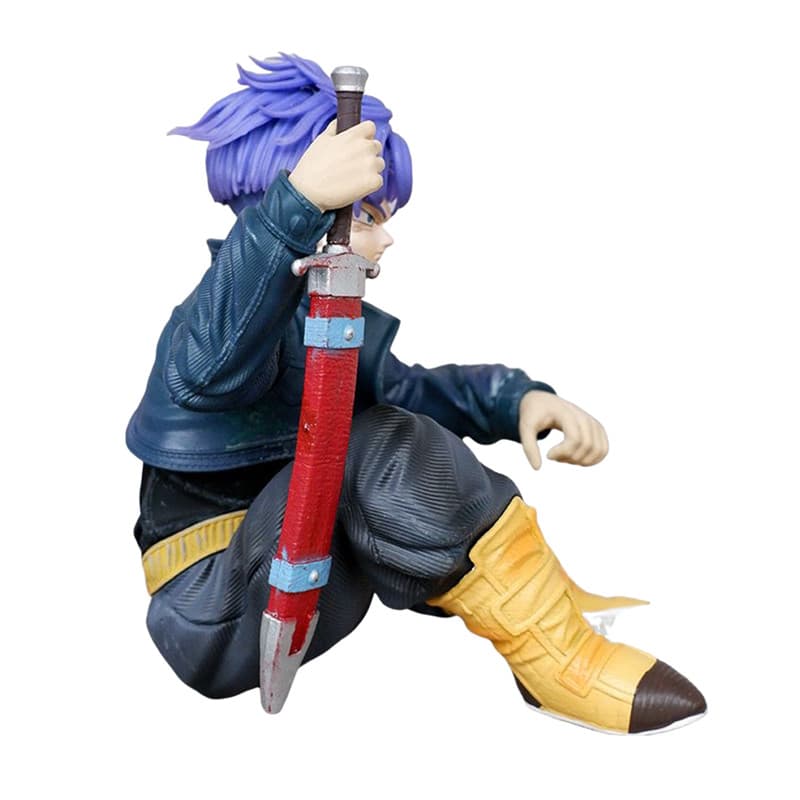 10 ซม.Dragon Ball Trunks Action Figure Torankusu นั่งตําแหน่ง Figurine อะนิเมะ Super Saiyan PVC ของเล่นรูปปั้นเครื่องประดับ รูปที่ 6