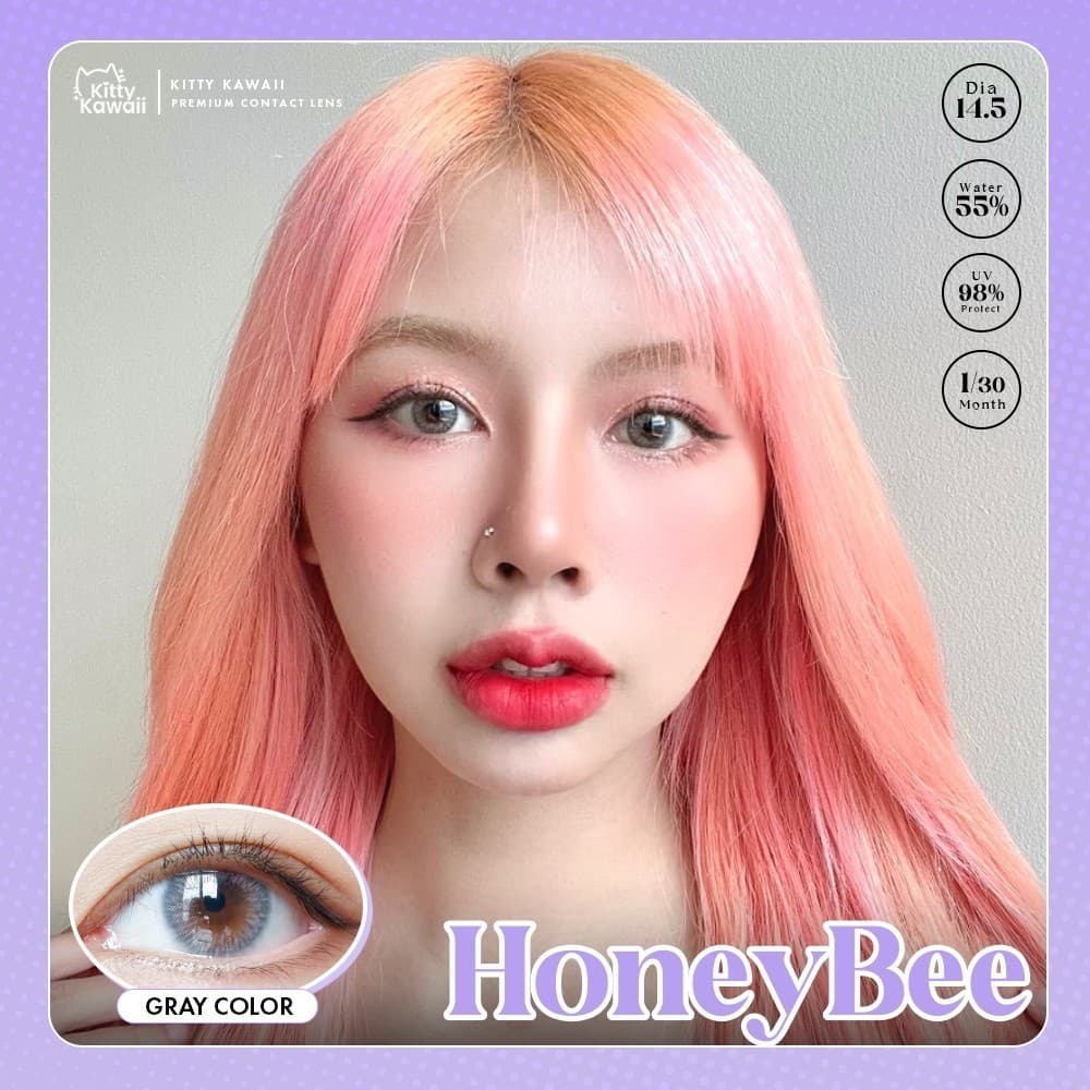 คอนแทคเลนส์ ขนาดมินิ Honey bee Brown/Gray รูปที่ 7