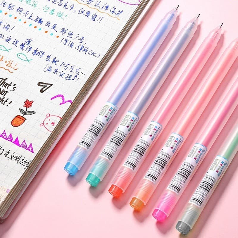 ปากกาสี ปากกาเจลสี 0.5mm 12 สี วัสดุฝ้า หมึกเรียบ รูปที่ 2