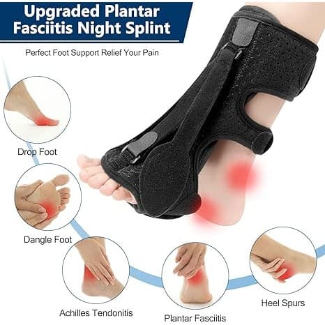 Sriei 1PCS Plantar Fasciitis Night Splint อัพเกรด Plantar Fasciitis Brace Dual ที่มีประสิทธิภาพ Plantar Fasciitis บรรเทา Achilles Tendonitis เท้า Drop ส้นปวด รูปที่ 4