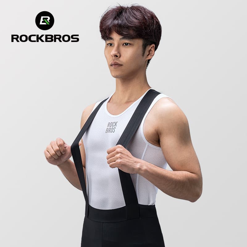 ROCKBROS ขี่จักรยานย์ฤดูร้อนแขนกุดสบายกีฬากลางแจ้งสวมใส่ระบายอากาศยืดหยุ่นสูงผู้ชายขี่จักรยานผ้าแน่น รูปที่ 6