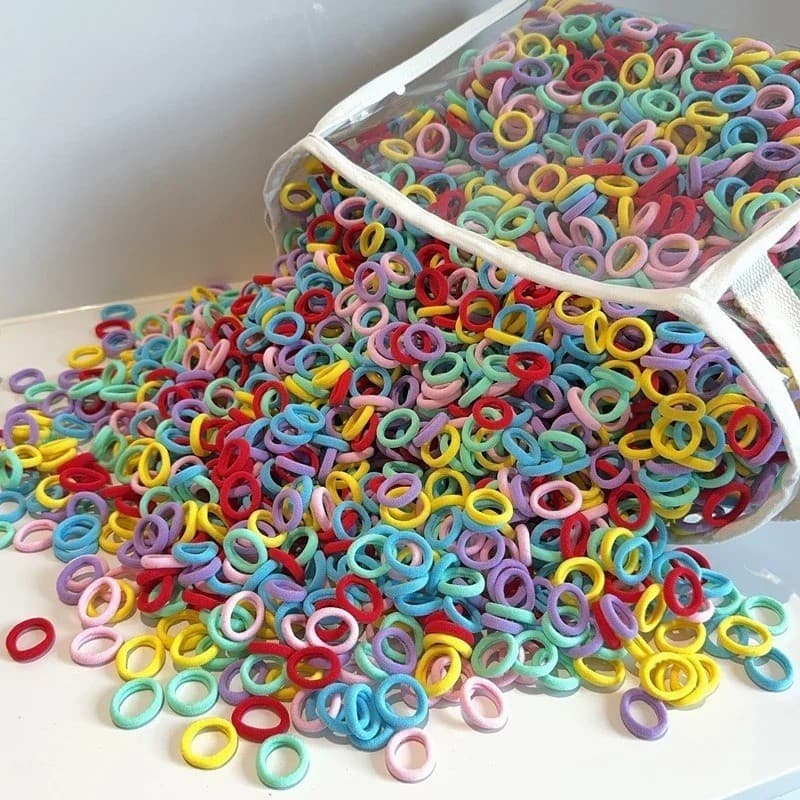 100-500 ชิ้นที่มีสีสัน Basic ไนลอน Ealstic ผม Ties สําหรับสาวผมหางม้าถือ Scrunchie ยาง Band เด็ก Basic อุปกรณ์เสริมผม รูปที่ 6