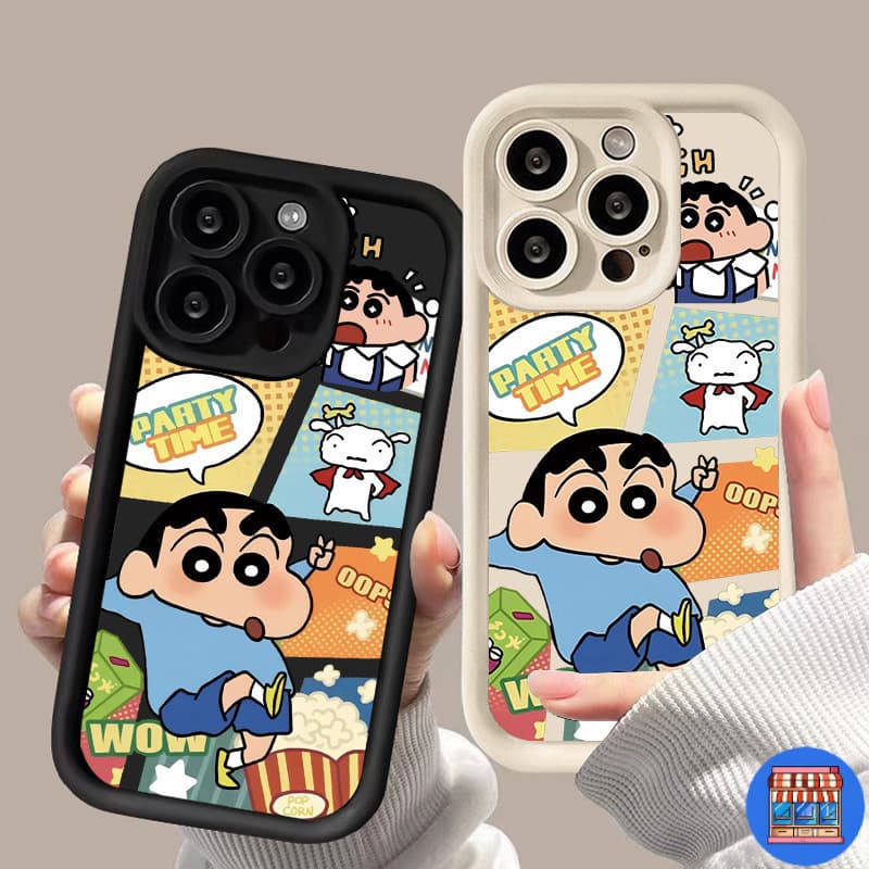 COD-ในไทยเคสน่ารัก นำไปใช้กับ IPhone 11 XR 7 8 Plus 15 14 13 12 Pro MAX X XS MAX SE TPU เคสโทรศัพท์มือถือครยอนชินจังกิ รูปที่ 1