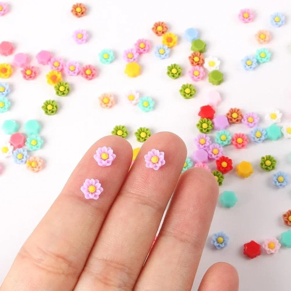 100pcs 3D เรซิ่น Magritte เล็บ Charms Rhinestones การ์ตูนดอกไม้อุปกรณ์ตกแต่งเล็บอุปกรณ์เครื่องประดับ DIYSupplies รูปที่ 5
