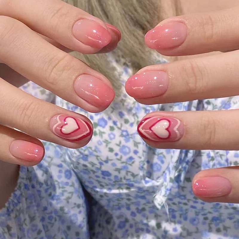 ใหม่free Glue2025 ใหม่ล่าสุด 24 ชิ้น French Nail Art ปลอม Nais ชุดกาวอะคริลิคเล็บเต็ม COD รูปที่ 4