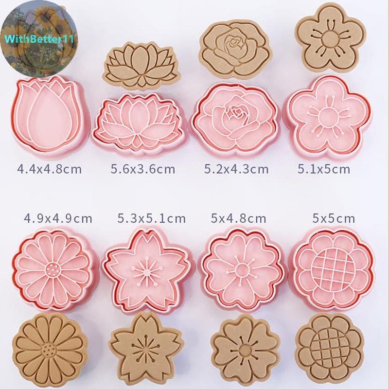 ดีกว่า 8 ชิ้น/เซ็ตดอกไม้รูปร่างเครื่องตัดคุกกี้ 3D พลาสติกบิสกิตแม่พิมพ์คุกกี้แสตมป์ DIY Fondant เค้ก Mould ครัวเบเกอรี่ Pastry Bakeware คุกกี้กดแม่พิมพ์ TH รูปที่ 5