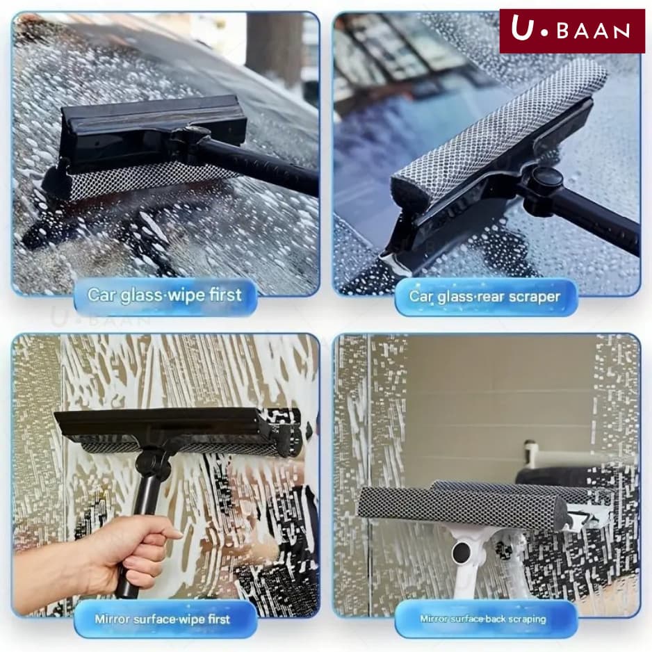 UBAAN ไม้เช็ดกระจก ที่เช็ดกระจก ที่รีดน้ำ ยาวพิเศษ ปรับความยาวได้ ยืด-หดได้ ไม้รีดน้ำ สะอาดหมดจด รูปที่ 4