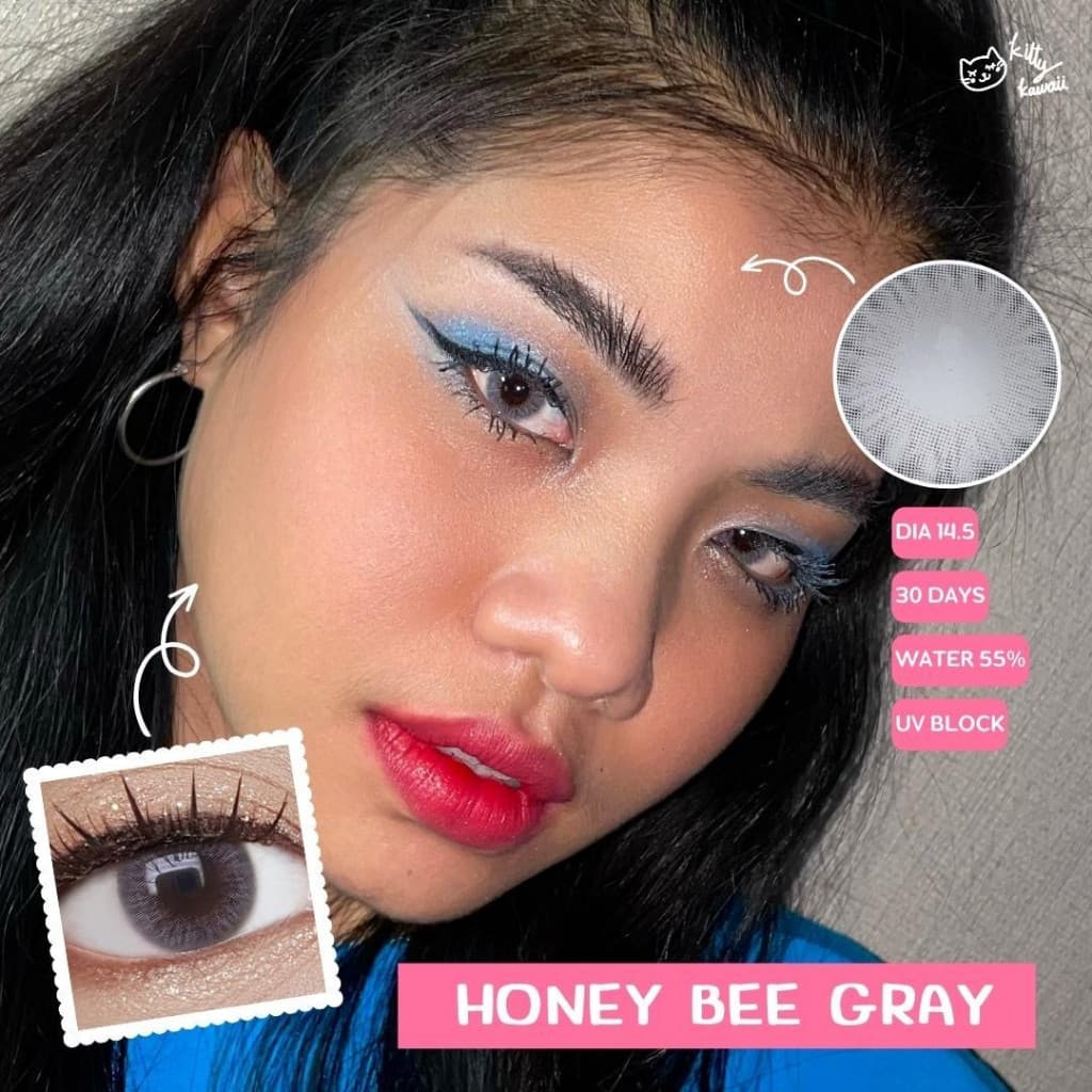 คอนแทคเลนส์ ขนาดมินิ Honey bee Brown/Gray รูปที่ 9
