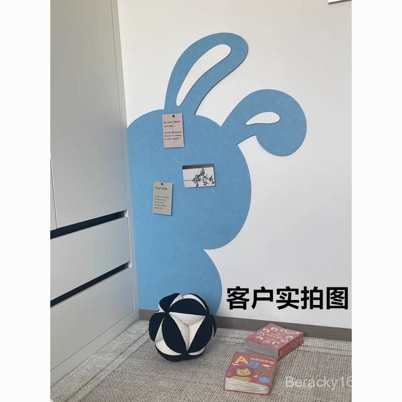 สติ๊กเกอร์ติดผนังแบบติดเอง 3D กระต่ายน่ารัก แผ่นสักหลาด ตกแต่งพื้นหลังห้องนั่งเล่น รูปที่ 3