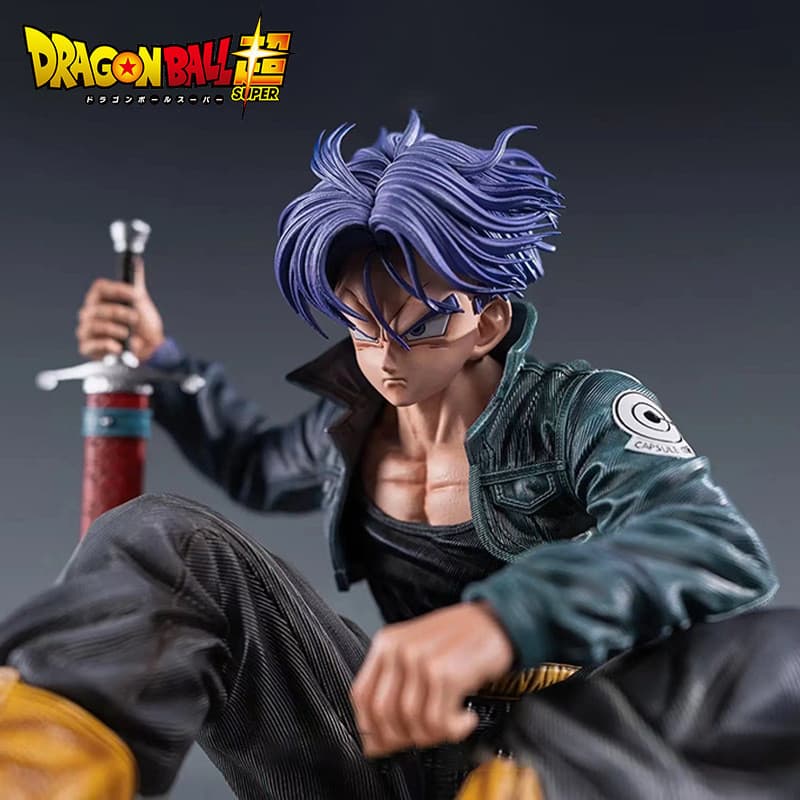 10 ซม.Dragon Ball Trunks Action Figure Torankusu นั่งตําแหน่ง Figurine อะนิเมะ Super Saiyan PVC ของเล่นรูปปั้นเครื่องประดับ รูปที่ 2